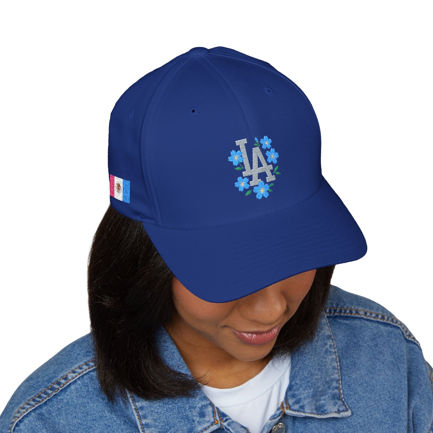 Dodger Chica Women's Floral Embroidered Baseball Cap - Perfect for Sports Fans