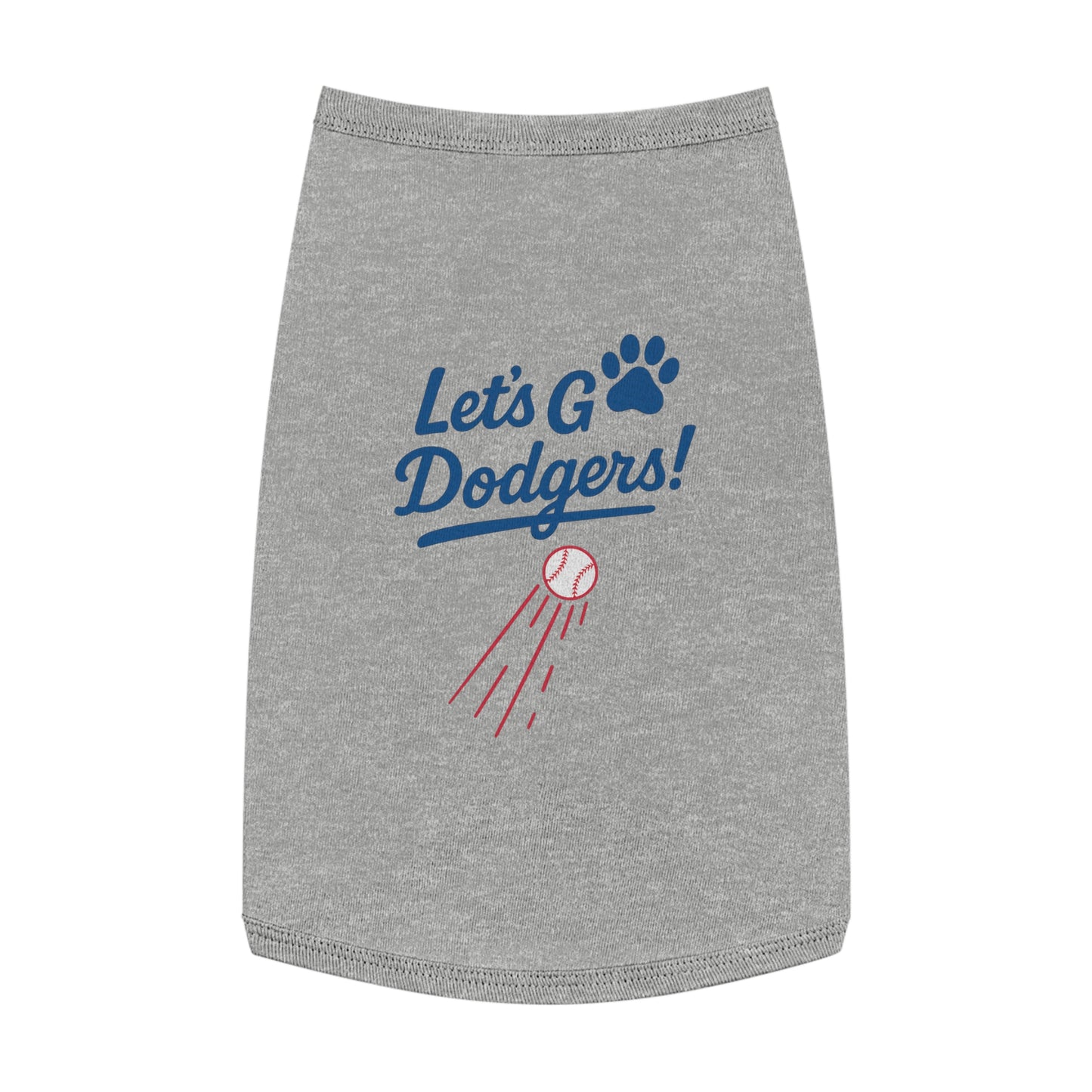 Let's Go Dodgers! Dog Tank Top - Baseball Pet Apparel - Dodgers
