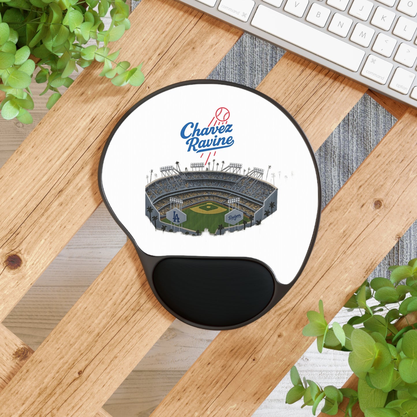 Chavez Ravine Baseball Mouse Pad with Wrist Rest