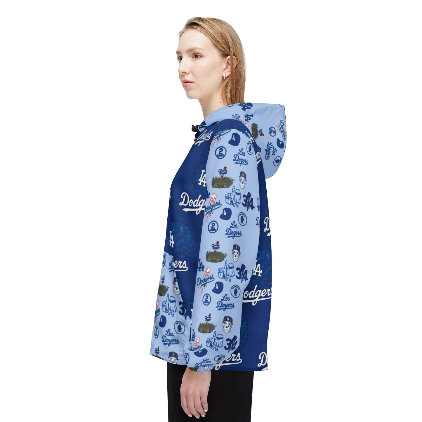 Los Angeles Dodgers "Dodger Blue & Brooklyn Blue Logos" Windbreaker Jacket - Original Design - Perfect for Game Days