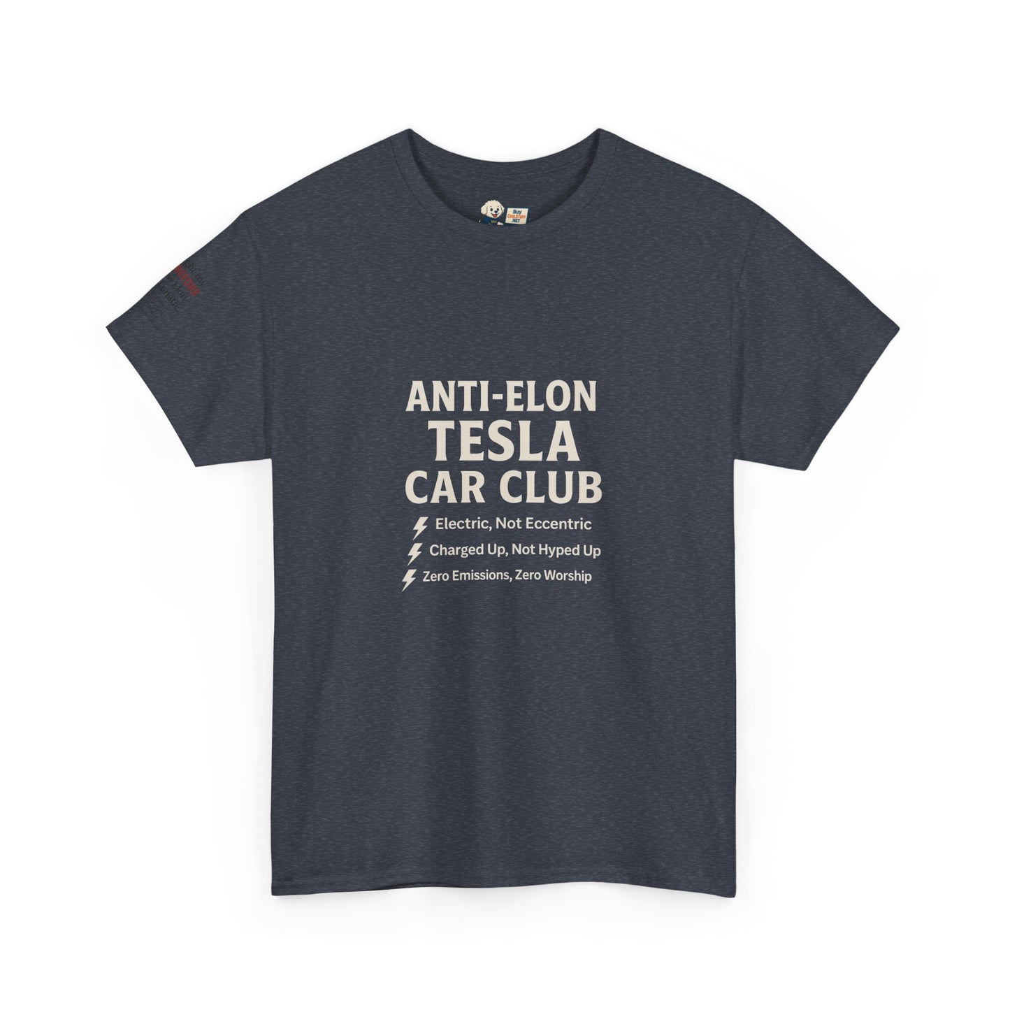 Anti-Elon Tesla Car Club- Heavy Cotton Tee - Cool Casual Wear
