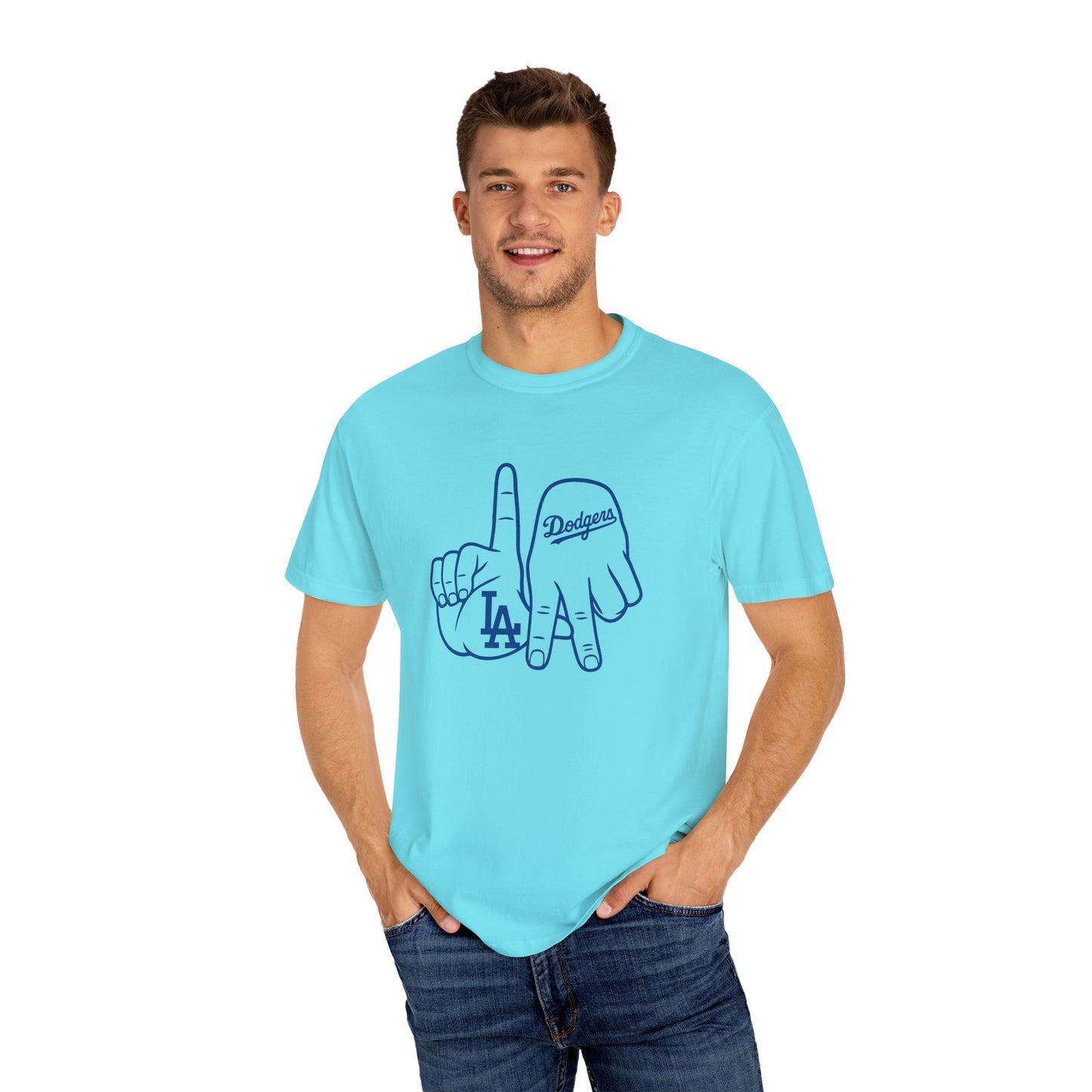 Dodgers Twisted Fingers Unisex Garment-Dyed Graphic T-Shirt - Perfect for Game Days & Casual Wear