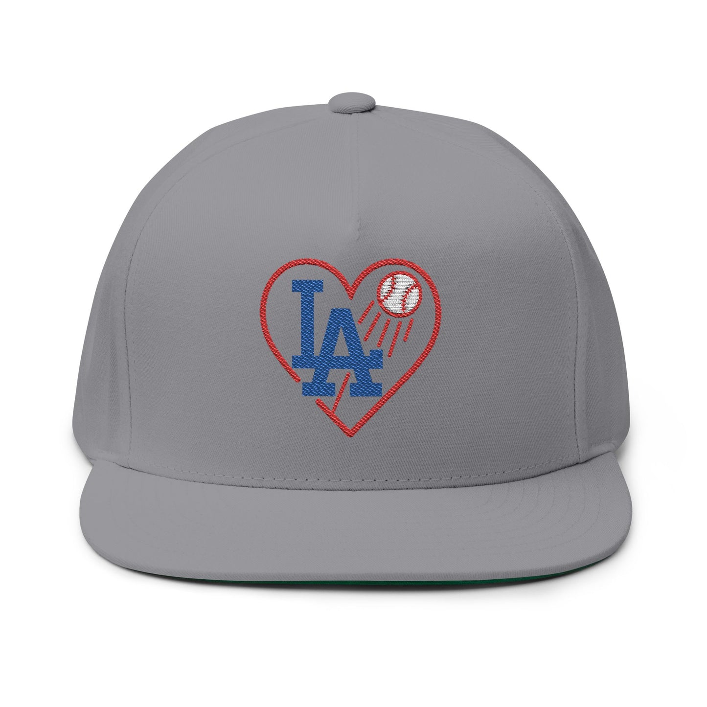 L.A. Heart Embroidered Flat Bill Cap - Perfect Gift for Men & Women