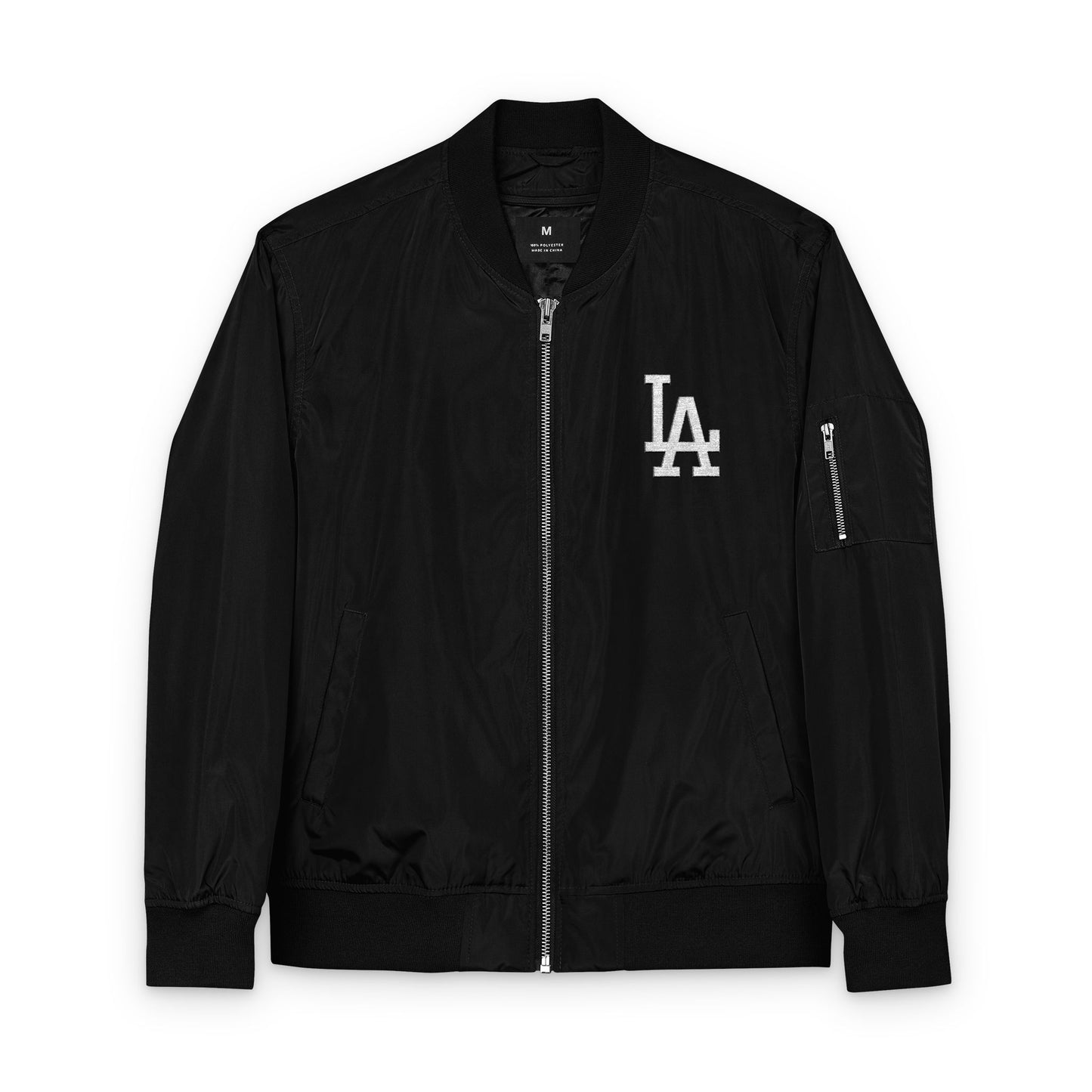 Eco-Friendly Dodgers Embroidered Bomber Jacket - Stylish and Sustainable Outerwear
