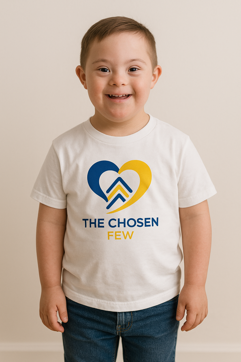 Down Syndrome Awareness "The Chosen Few" Unisex Cotton Crew Tee - Heart Design
