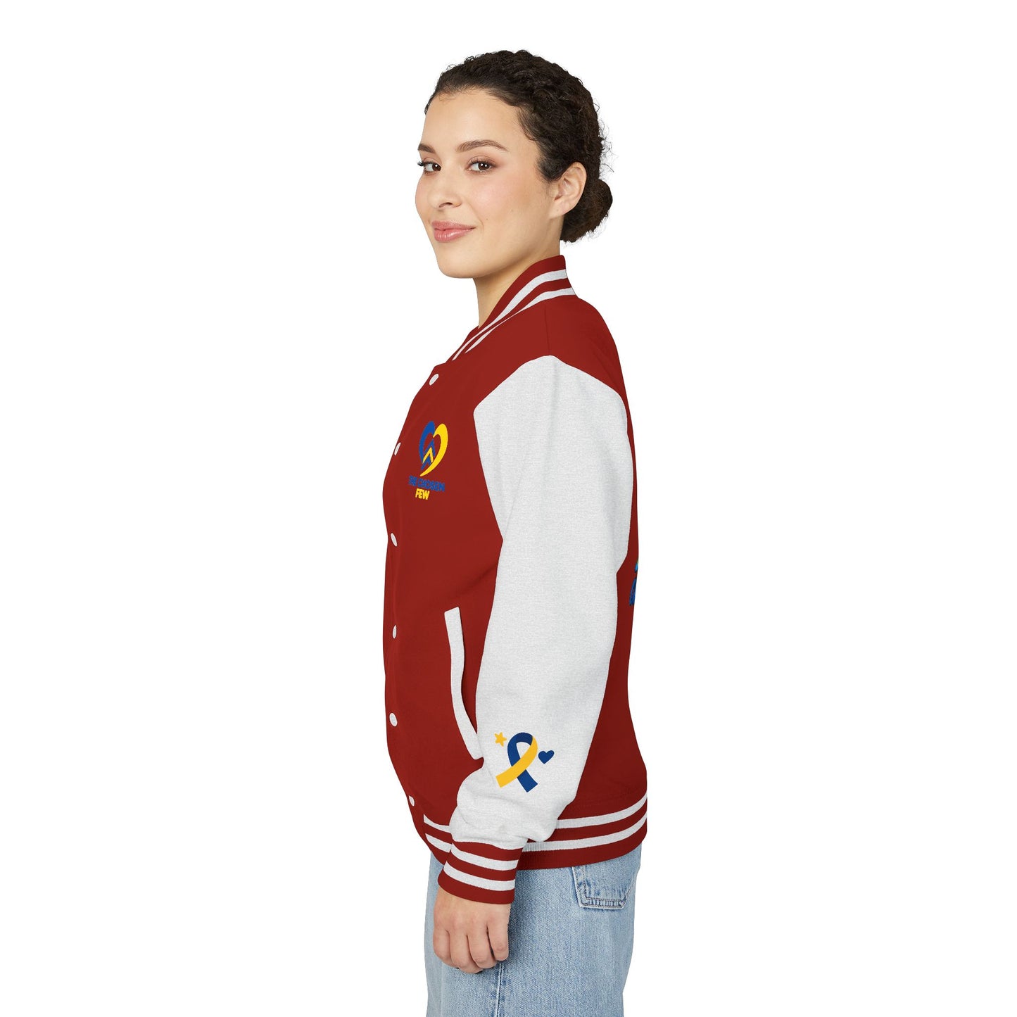 Down Syndrome Awareness - "Love Doesn't Count Chromosomes" - Unisex Heavyweight Letterman Jacket (Various Colors!)