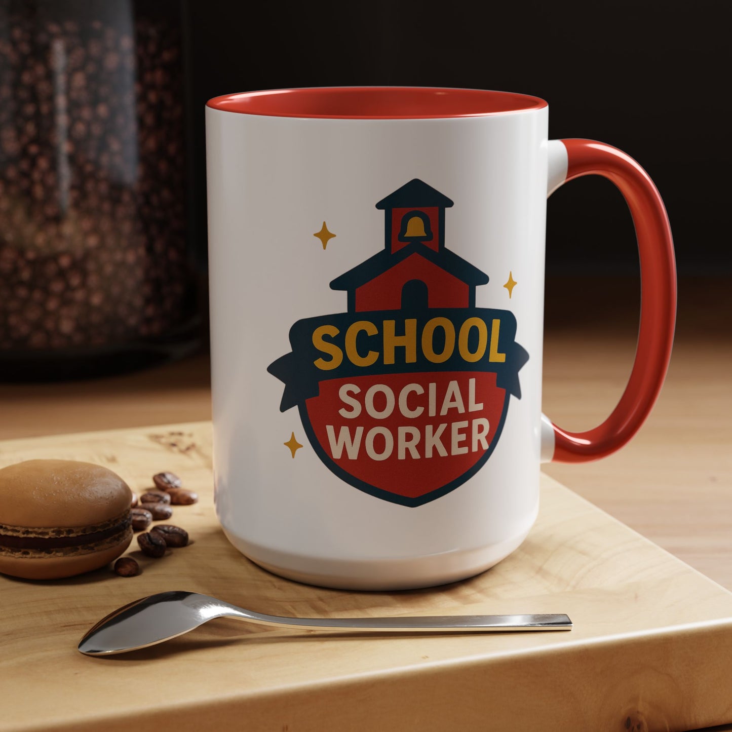 LCSW & School Social Worker Coffee Mug – Fueled by Coffee & Chaos (Various Colors)