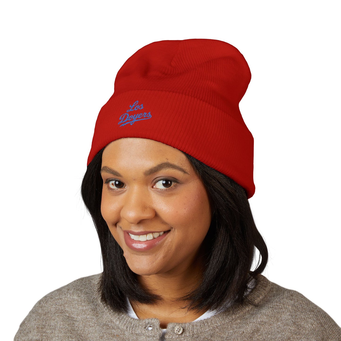 Classic Cuffed Beanie with Los Doyers Embroidery - Cozy Winter Accessory for Fans