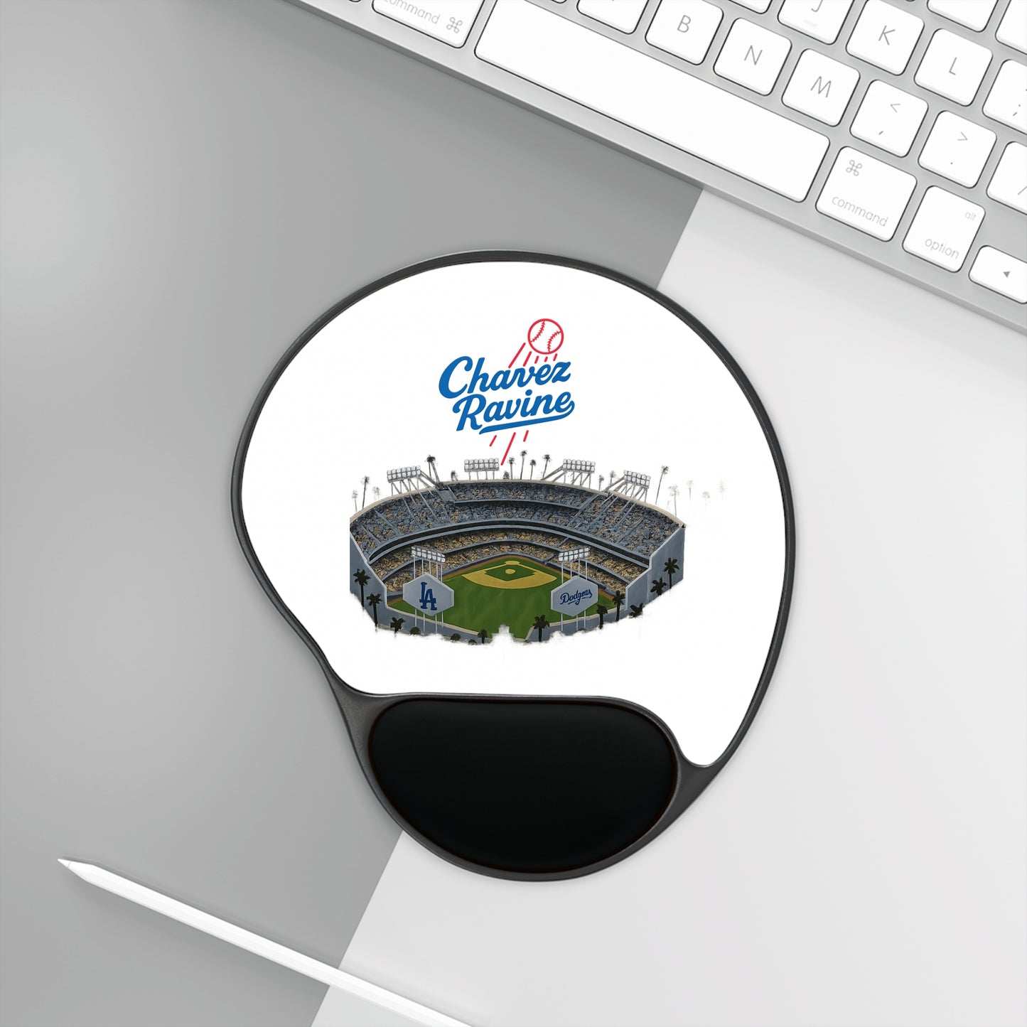 Chavez Ravine Baseball Mouse Pad with Wrist Rest