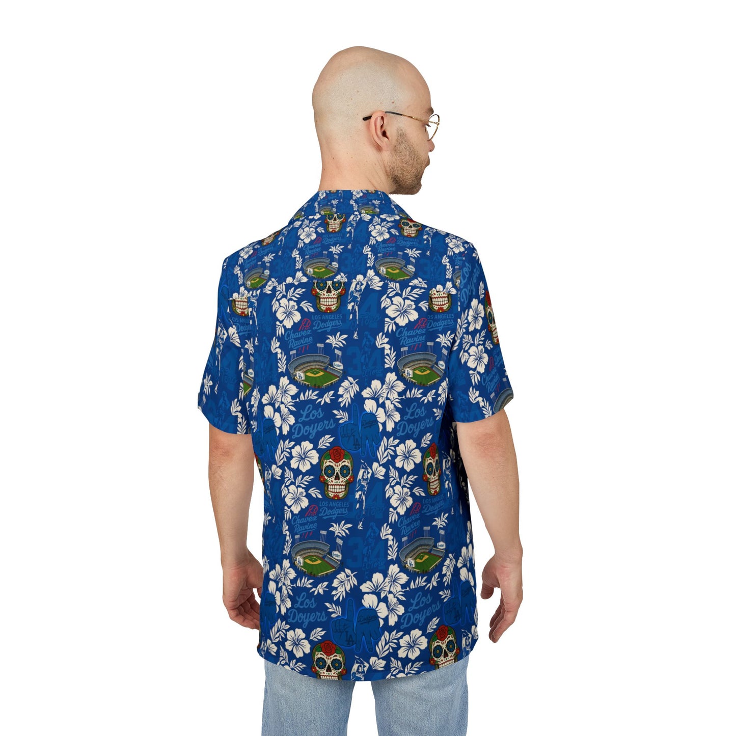 Los Doyers - Hawaiian Button-Down Shirt for Summer Celebrations -Men's