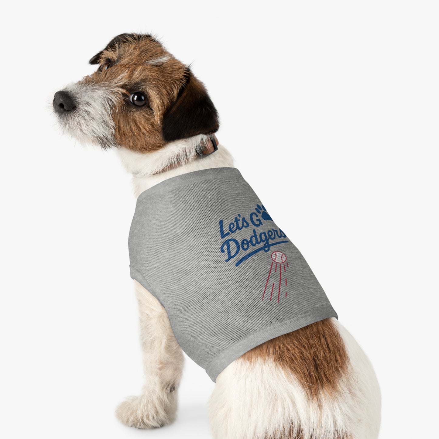 Let's Go Dodgers! Dog Tank Top - Baseball Pet Apparel - Dodgers