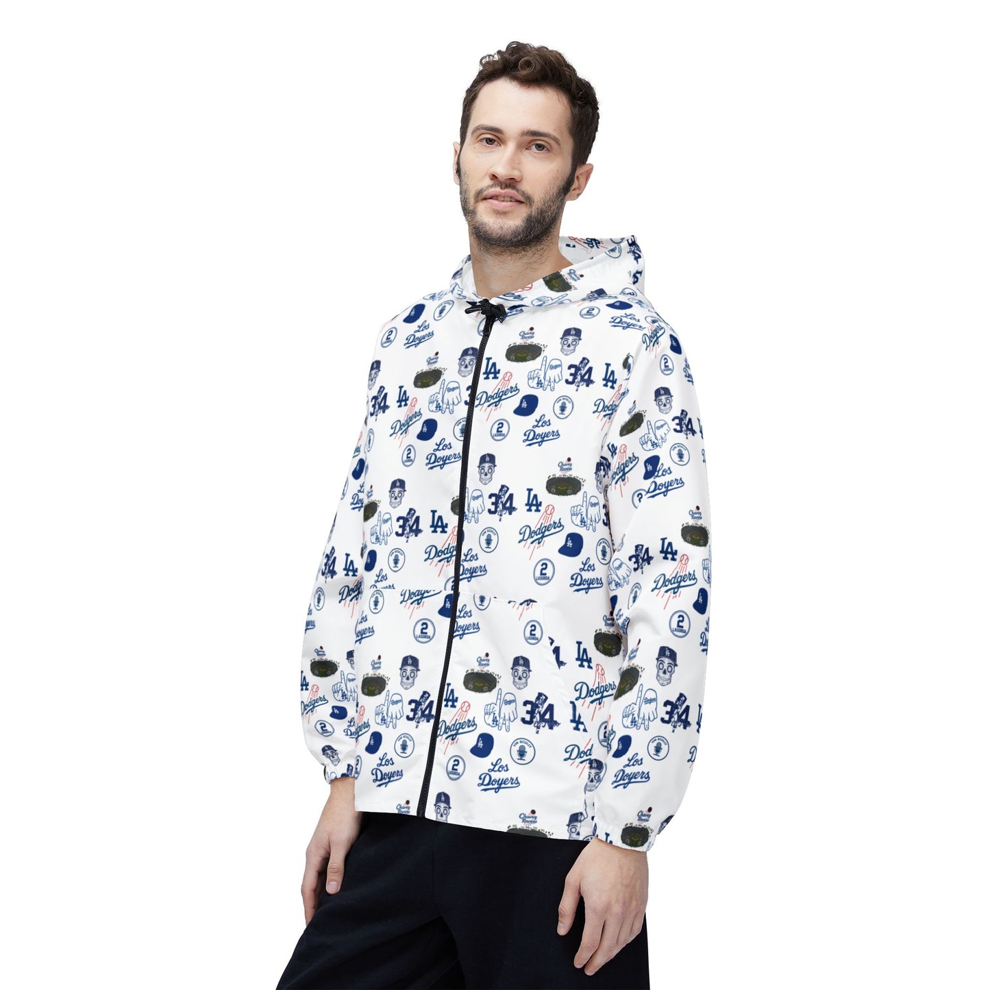 Los Angeles Dodgers "Lots of Logos" Windbreaker Jacket - Original Design - Perfect for Game Days & Outdoor Adventures