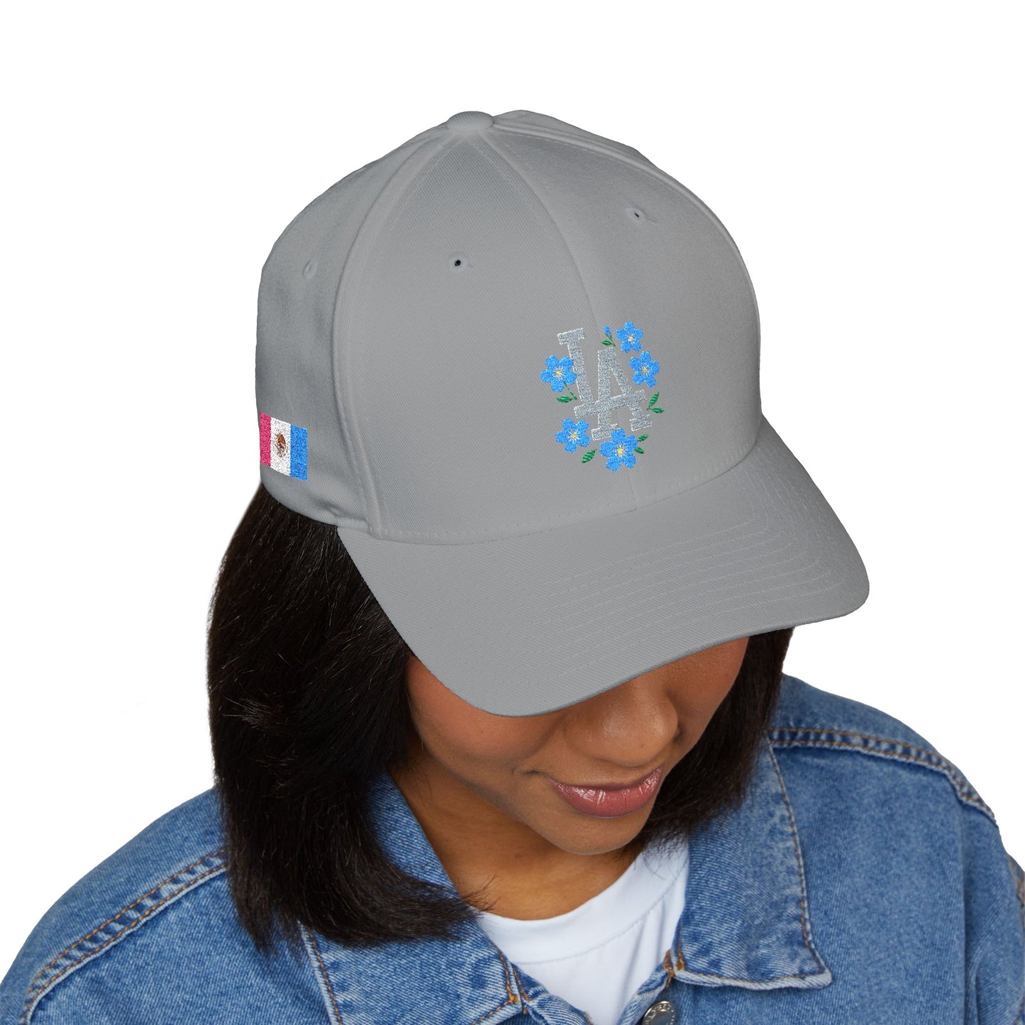 Dodger Chica Women's Floral Embroidered Baseball Cap - Perfect for Sports Fans