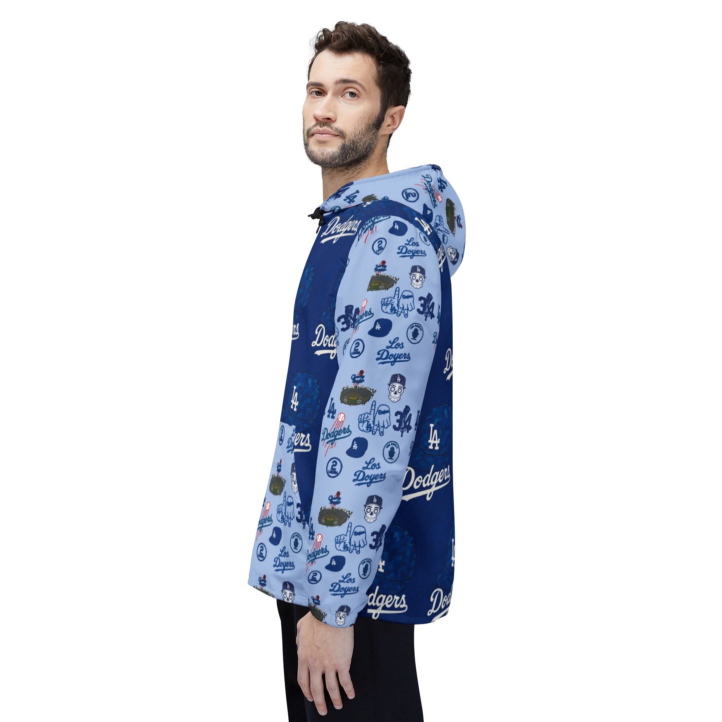 Los Angeles Dodgers "Dodger Blue & Brooklyn Blue Logos" Windbreaker Jacket - Original Design - Perfect for Game Days