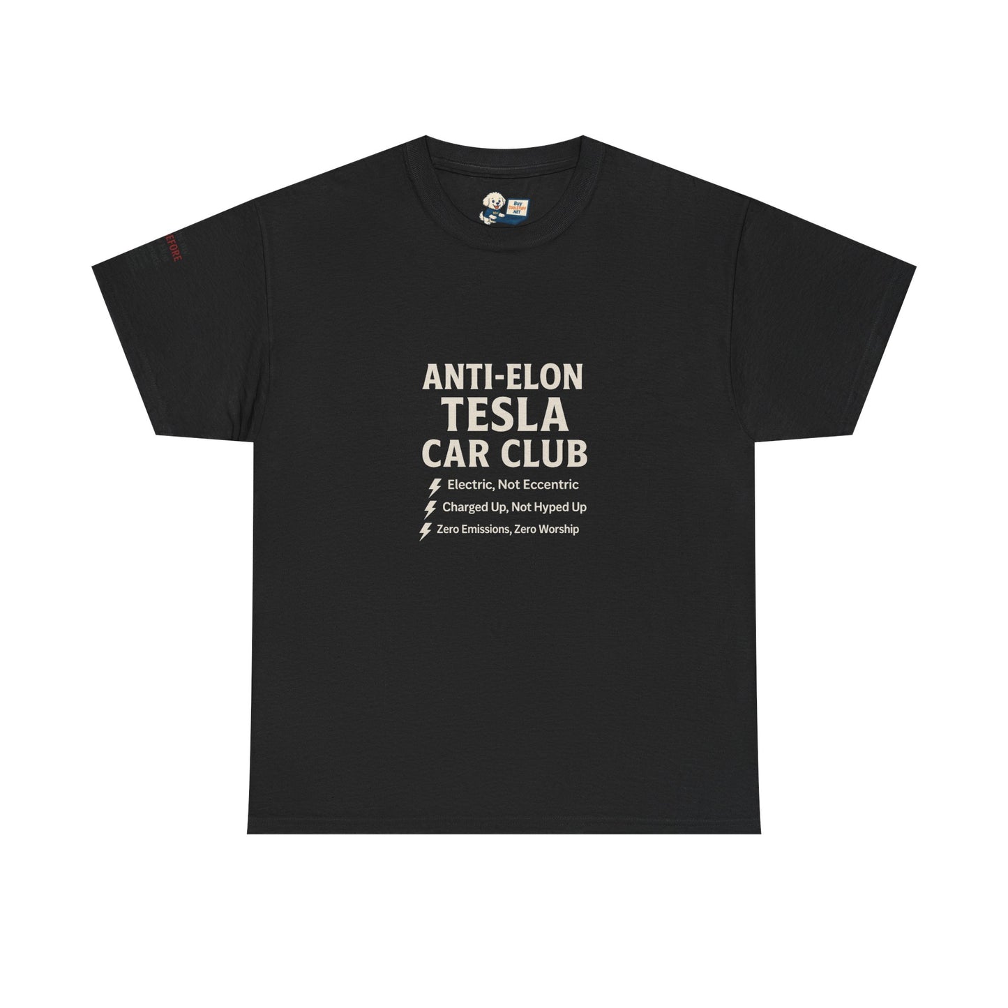 Anti-Elon Tesla Car Club- Heavy Cotton Tee - Cool Casual Wear