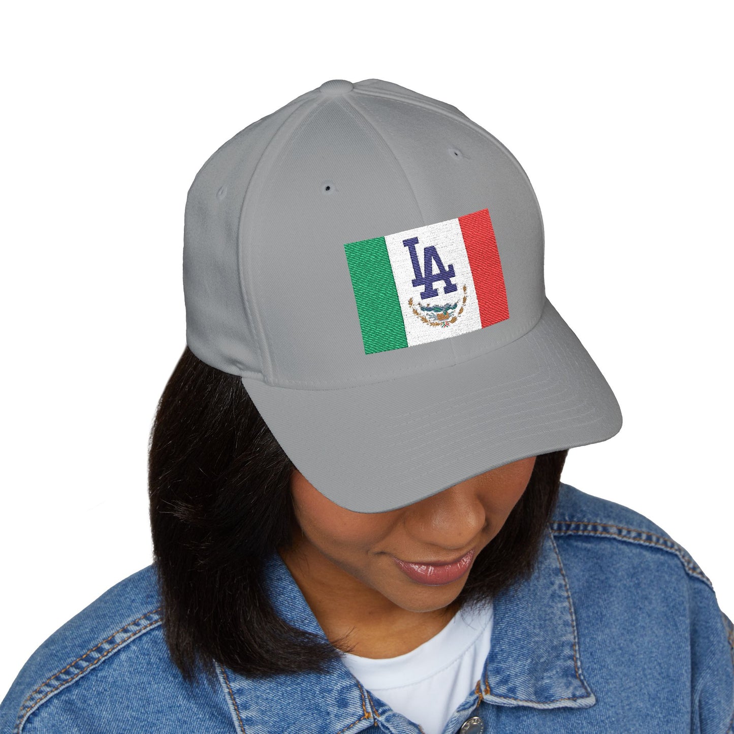 Fitted Embroidered Mexican Flag with L.A. Dodgers Logo Cap - Original Design