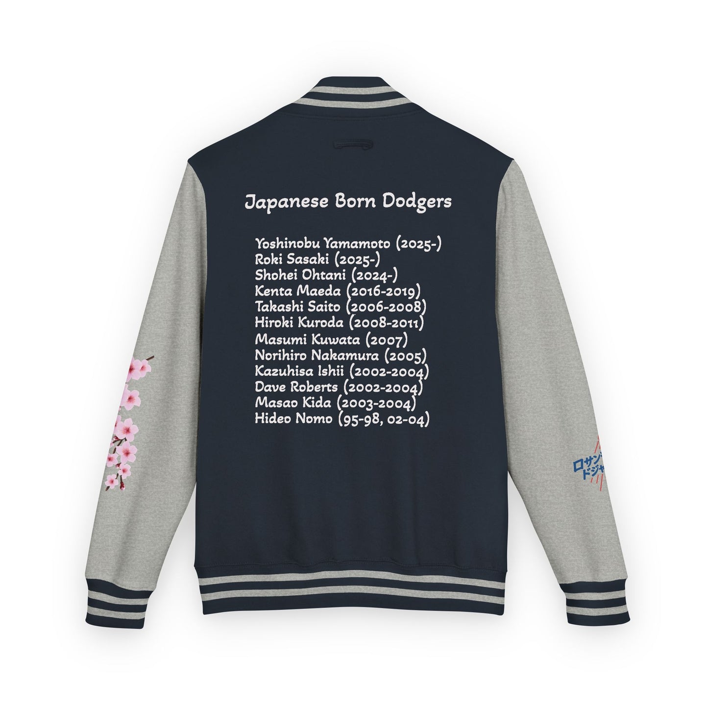 Dodgers Japanese Born Players Tribute Design Unisex Heavyweight Letterman Jacket -Men & Women