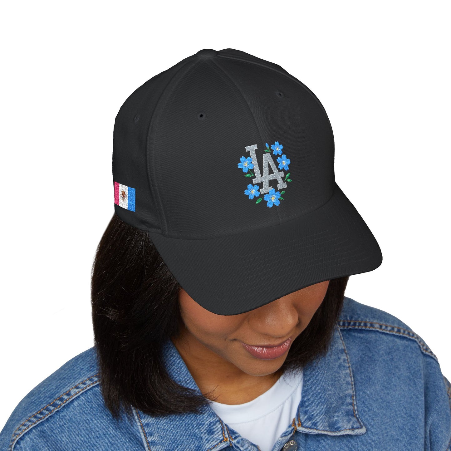 Dodger Chica Women's Floral Embroidered Baseball Cap - Perfect for Sports Fans