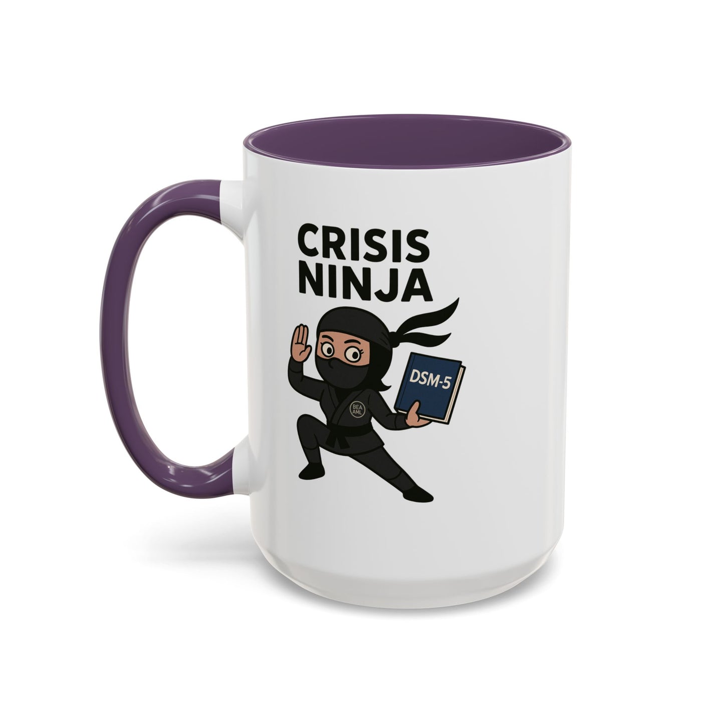 Mental Health "Crisis Ninja" -Accent Mug - 15oz