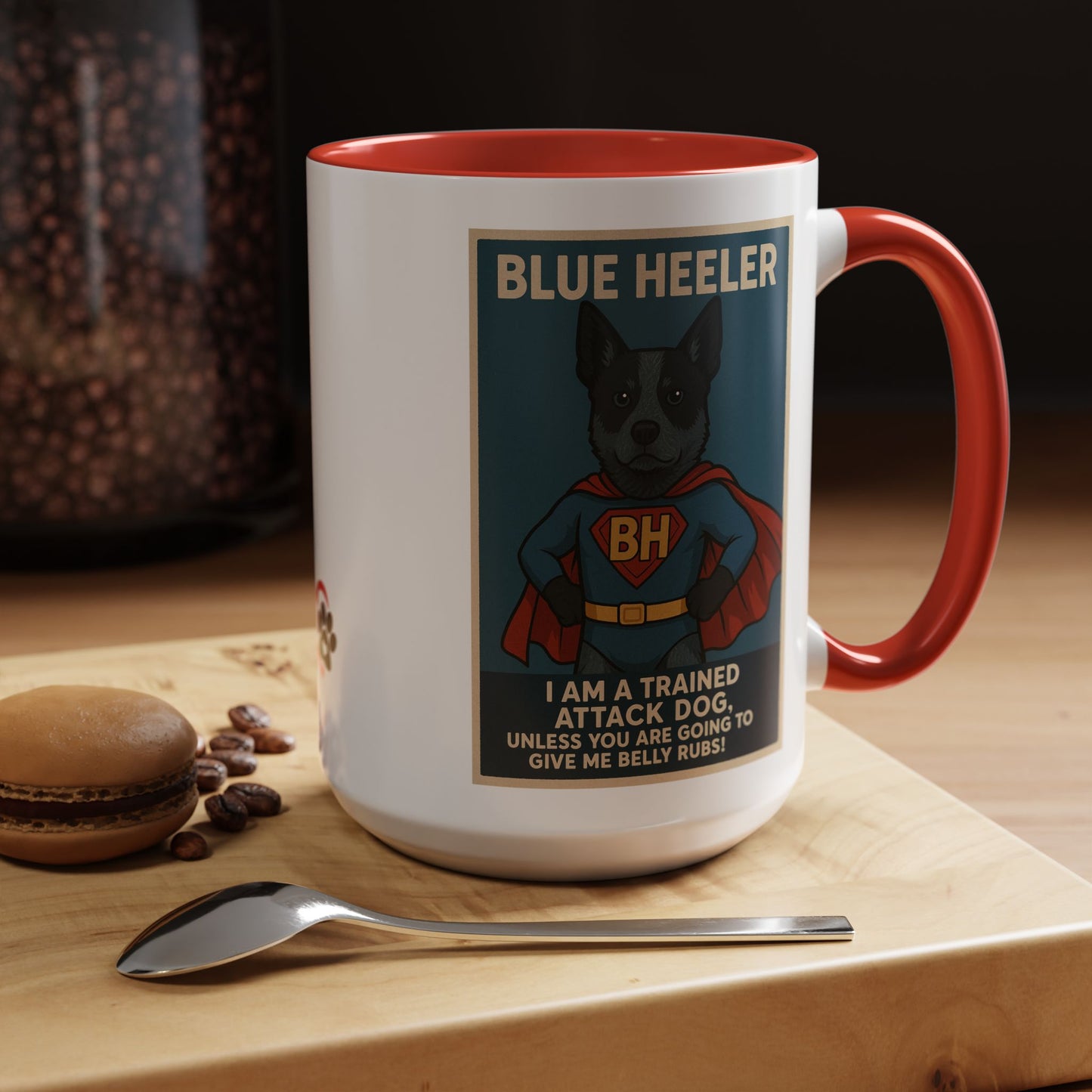 Blue Heeler "Superhero" Coffee Mug - Fun 15oz Accent Mug for Dog Lovers