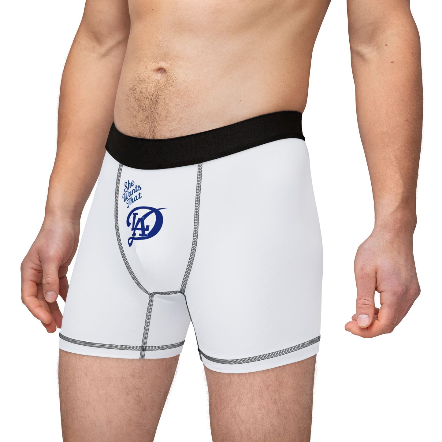 Men's Dodgers Boxers - Fun 'She Wants That D' - Underwear for real Dodger fans!