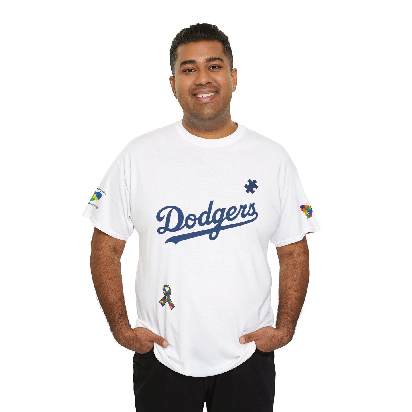 Autism Awareness - Dodgers Tee -Unisex Heavy Cotton Tee - Men & Women