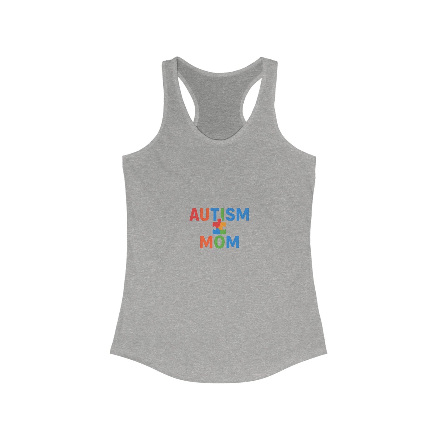 Autism Awareness - "Autism Mom" Racerback Tank - Supportive Women's Activewear