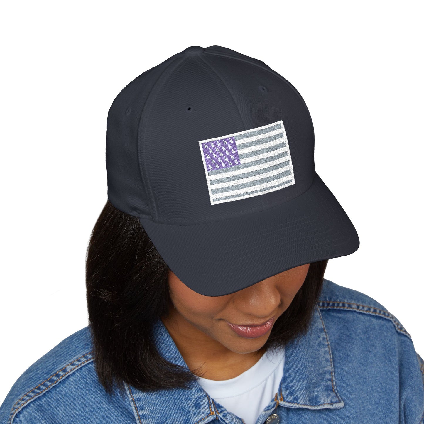 Dodgers American Flag with "LA" logo stars- Embroidered Baseball Cap - Original Design