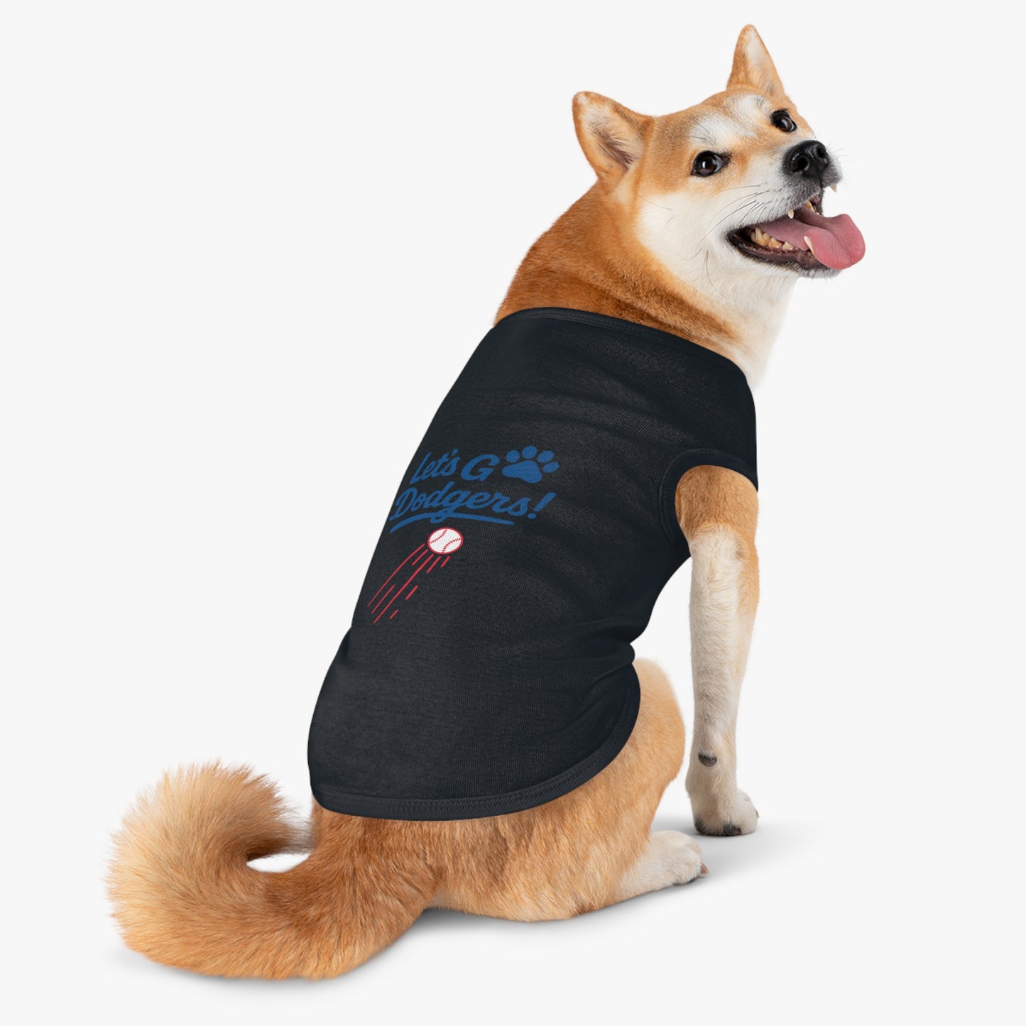 Let's Go Dodgers! Dog Tank Top - Baseball Pet Apparel - Dodgers