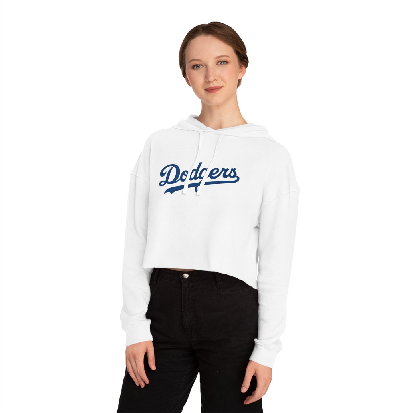Dodgers "BADDIE" Stylish Women’s Cropped Hooded Sweatshirt