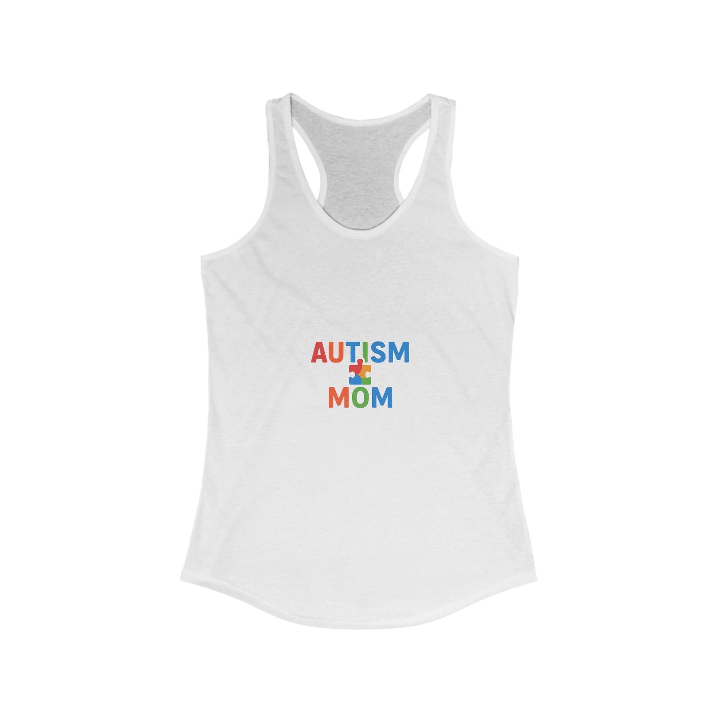 Autism Awareness - "Autism Mom" Racerback Tank - Supportive Women's Activewear