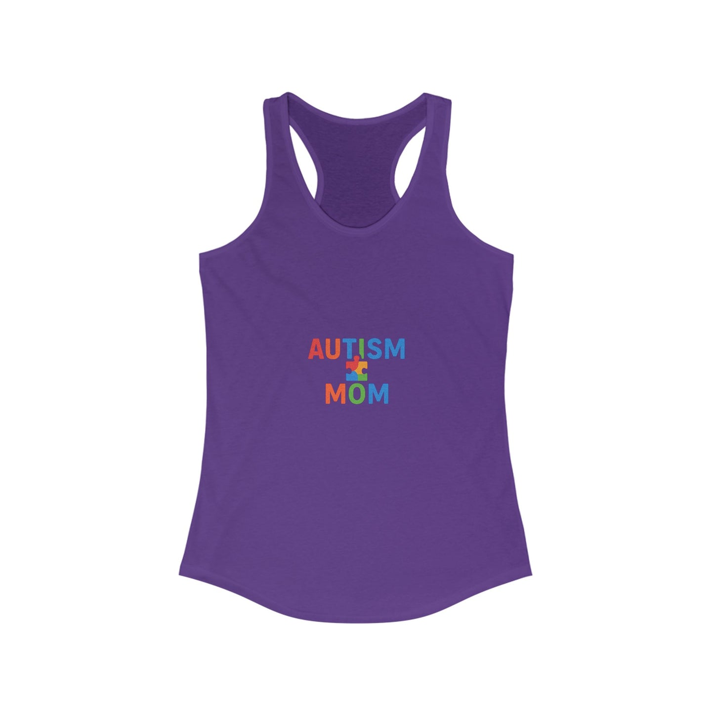 Autism Awareness - "Autism Mom" Racerback Tank - Supportive Women's Activewear