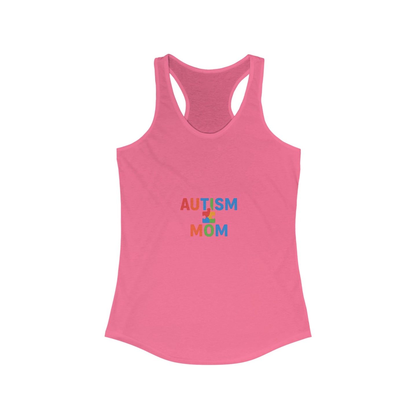 Autism Awareness - "Autism Mom" Racerback Tank - Supportive Women's Activewear