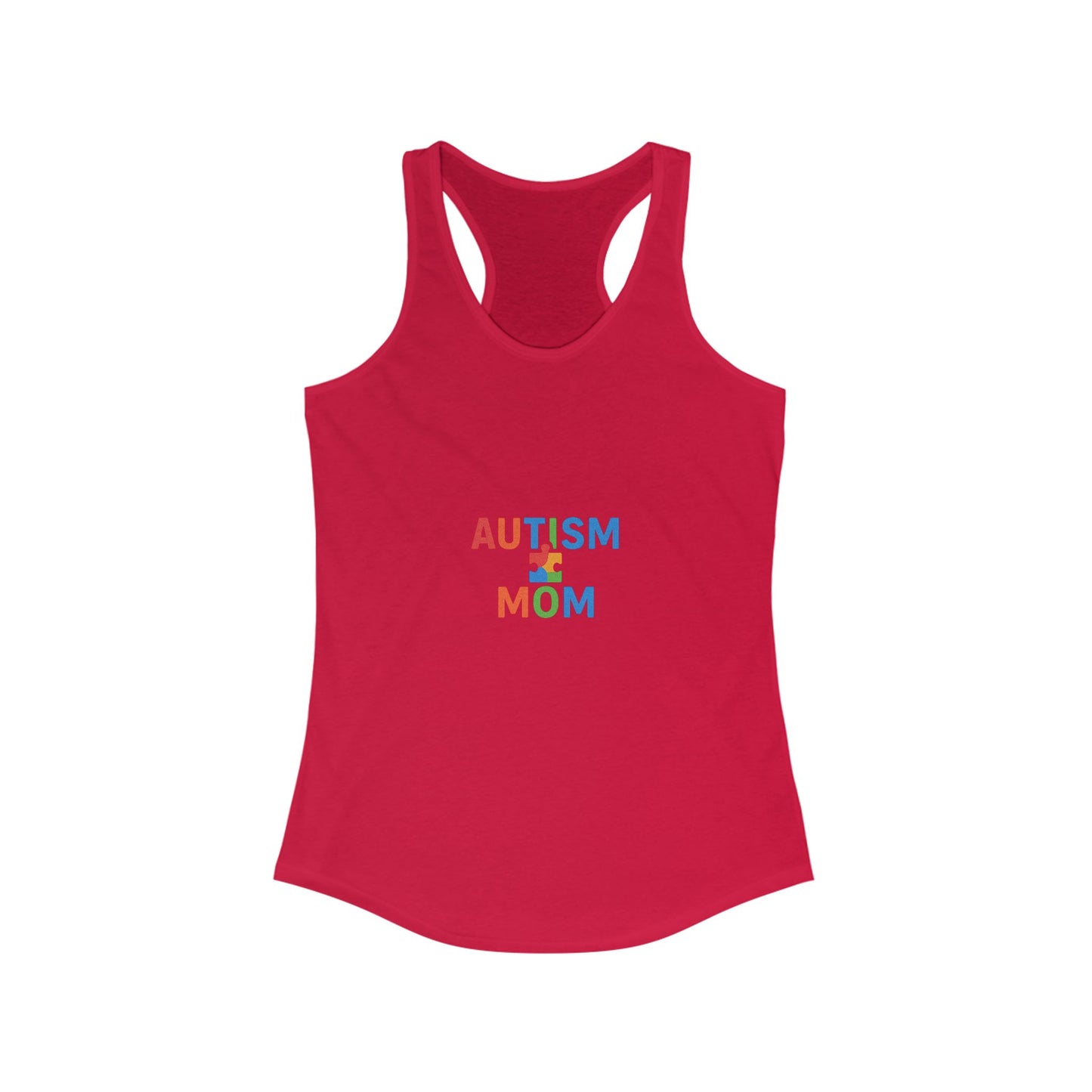 Autism Awareness - "Autism Mom" Racerback Tank - Supportive Women's Activewear