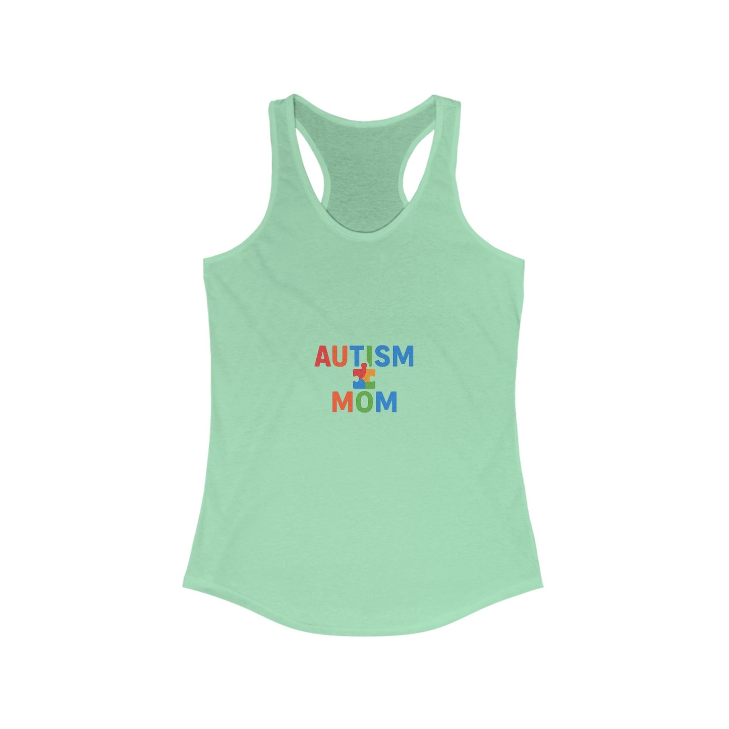 Autism Awareness - "Autism Mom" Racerback Tank - Supportive Women's Activewear