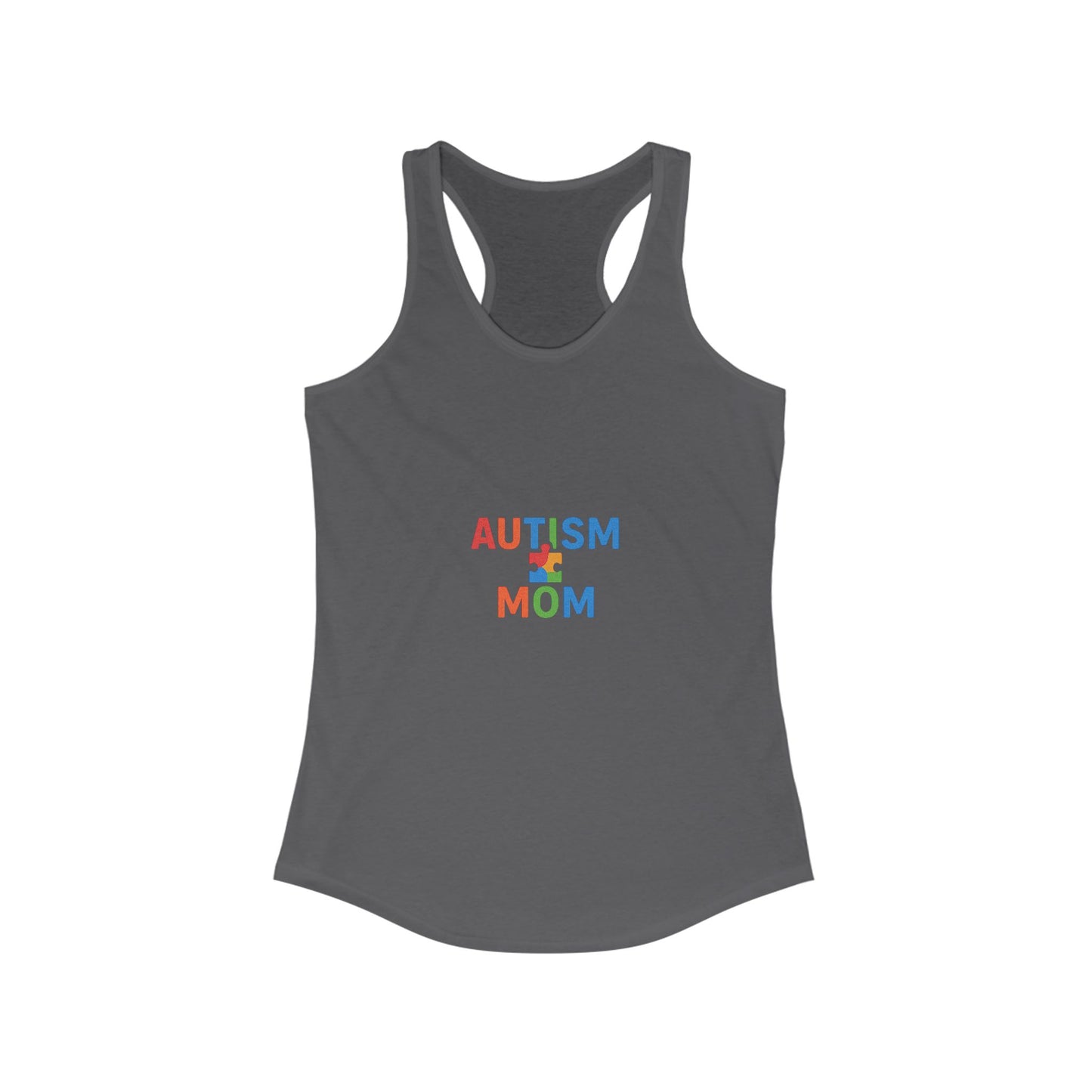 Autism Awareness - "Autism Mom" Racerback Tank - Supportive Women's Activewear