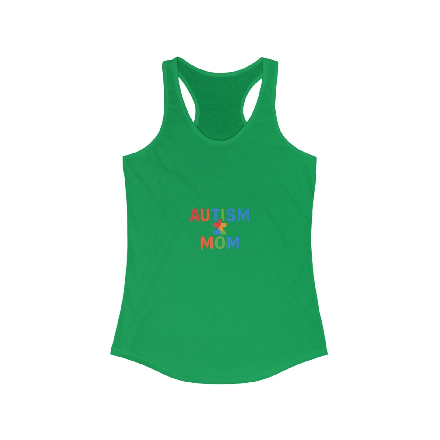 Autism Awareness - "Autism Mom" Racerback Tank - Supportive Women's Activewear