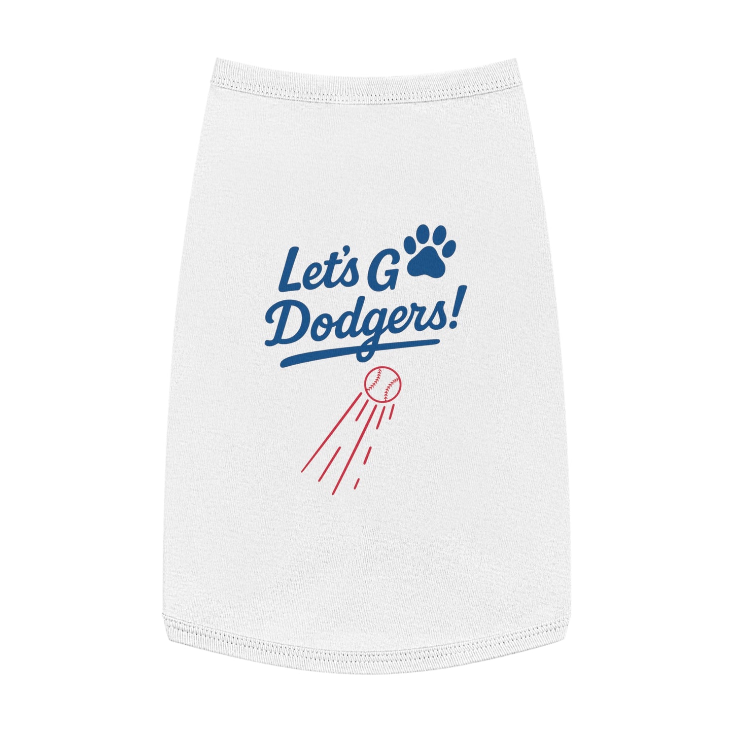 Let's Go Dodgers! Dog Tank Top - Baseball Pet Apparel - Dodgers