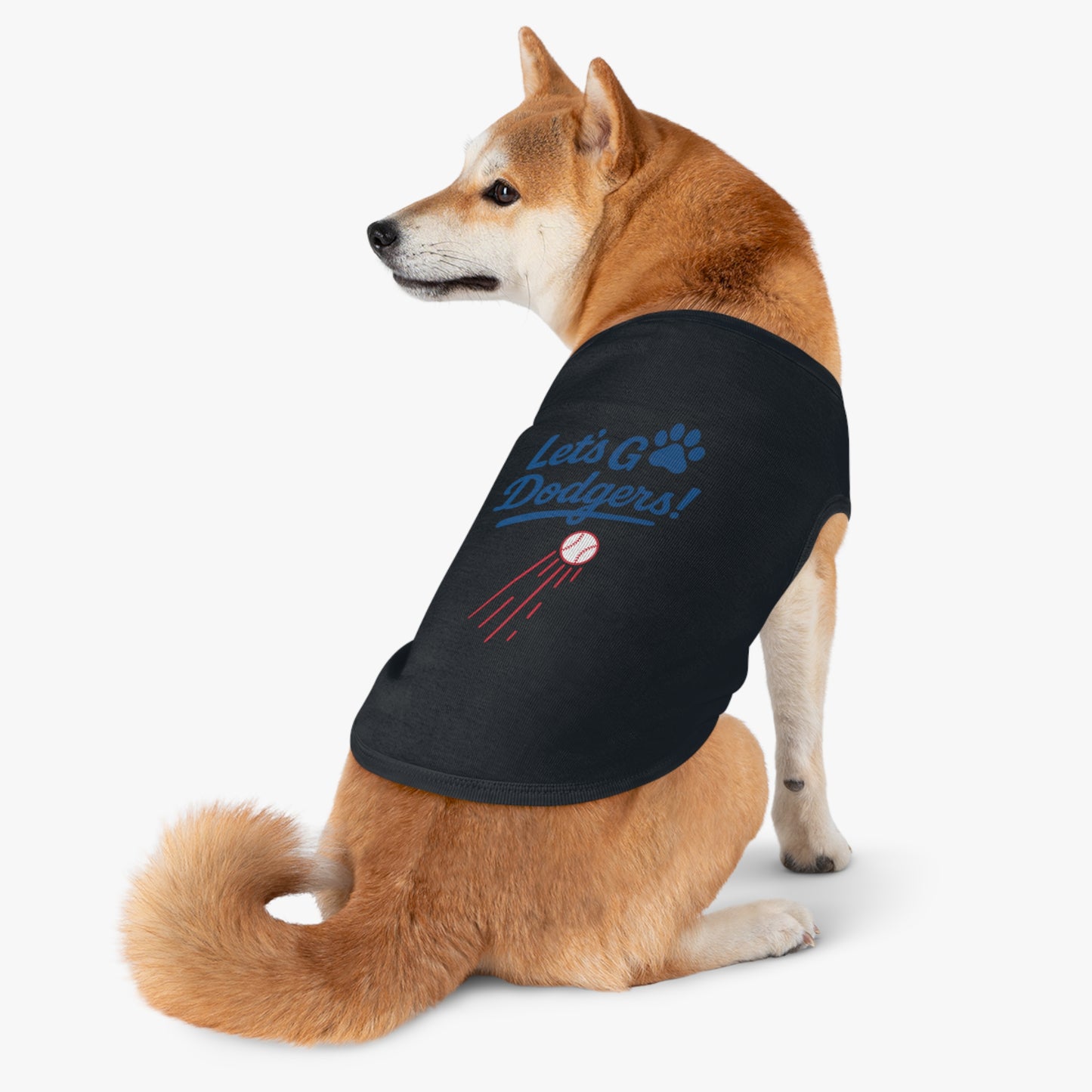 Let's Go Dodgers! Dog Tank Top - Baseball Pet Apparel - Dodgers