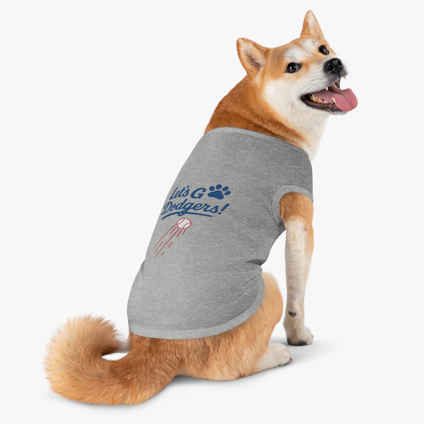 Let's Go Dodgers! Dog Tank Top - Baseball Pet Apparel - Dodgers