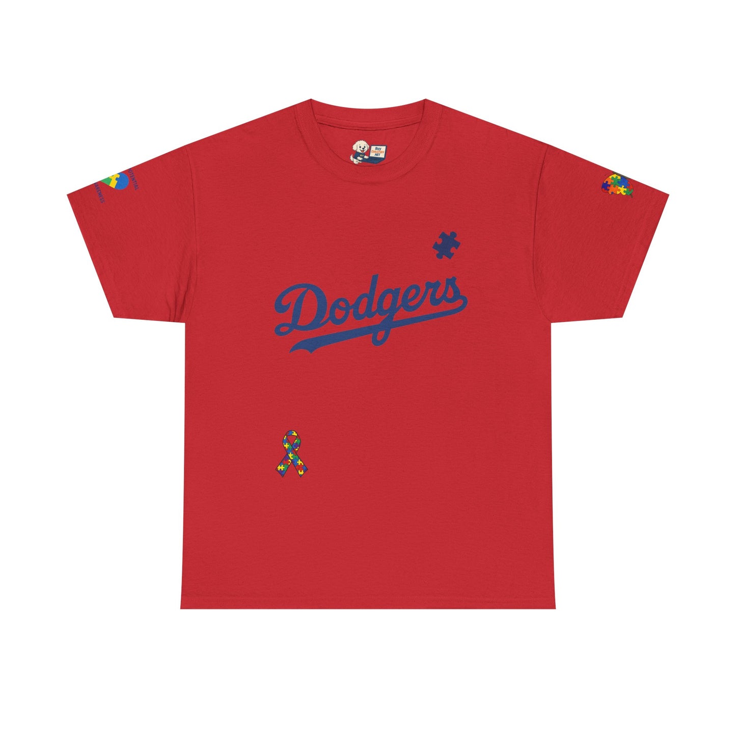 Autism Awareness - Dodgers Tee -Unisex Heavy Cotton Tee - Men & Women