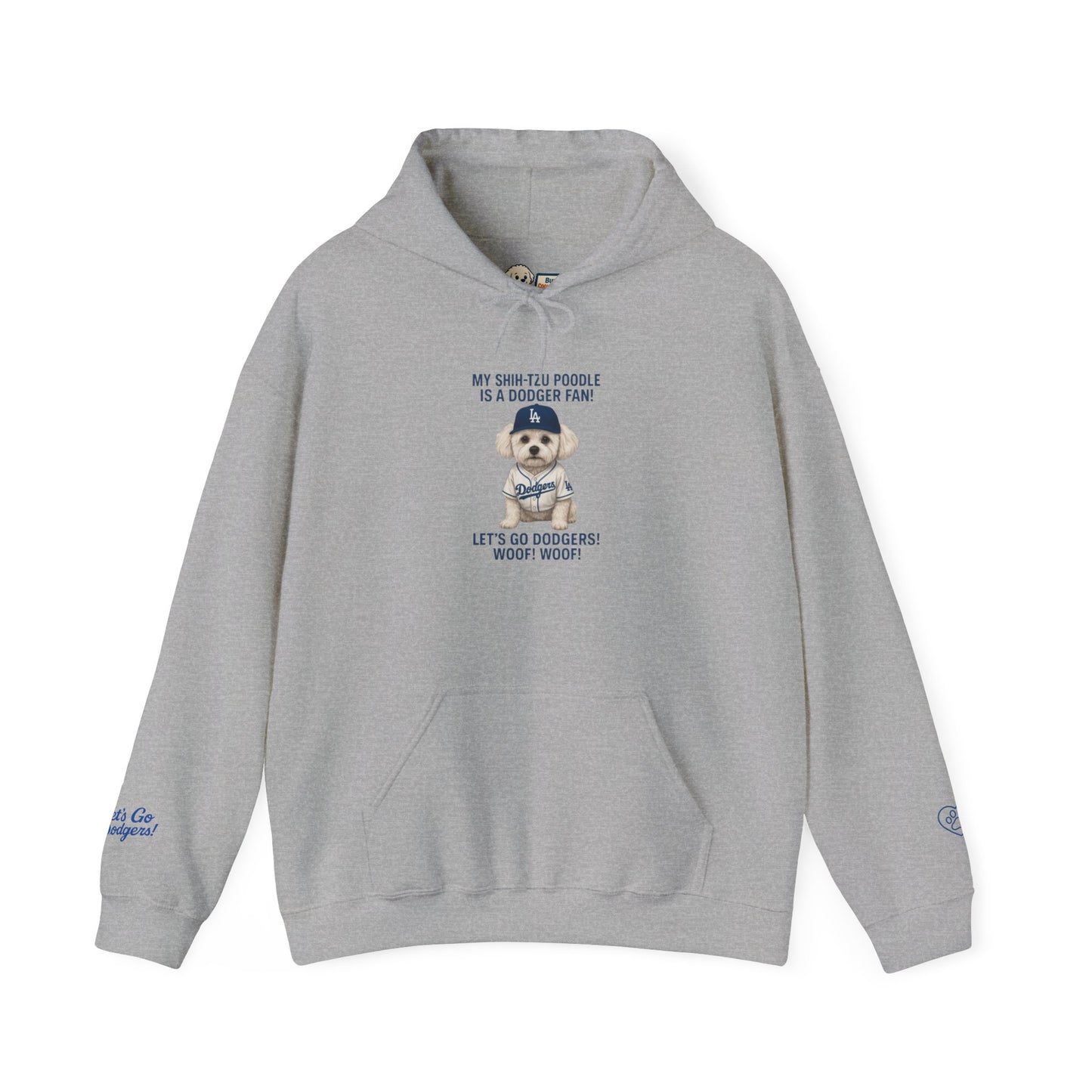 "My Shih Tzu Poodle is a Dodgers Fan" Unisex Dog Lover Hoodie