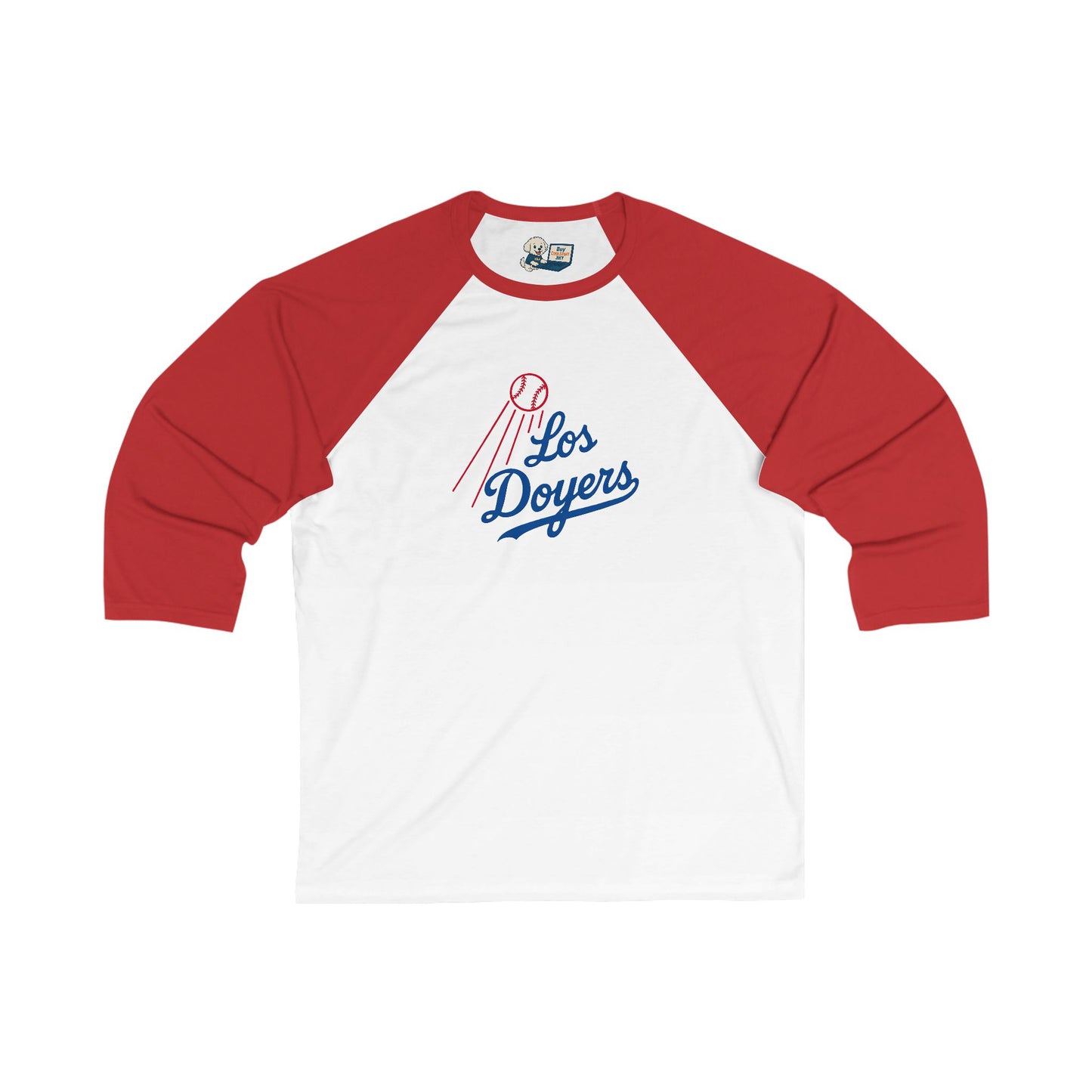 Los Doyers Unisex 3/4 Sleeve Baseball Tee - with L.A. Fingers on Back