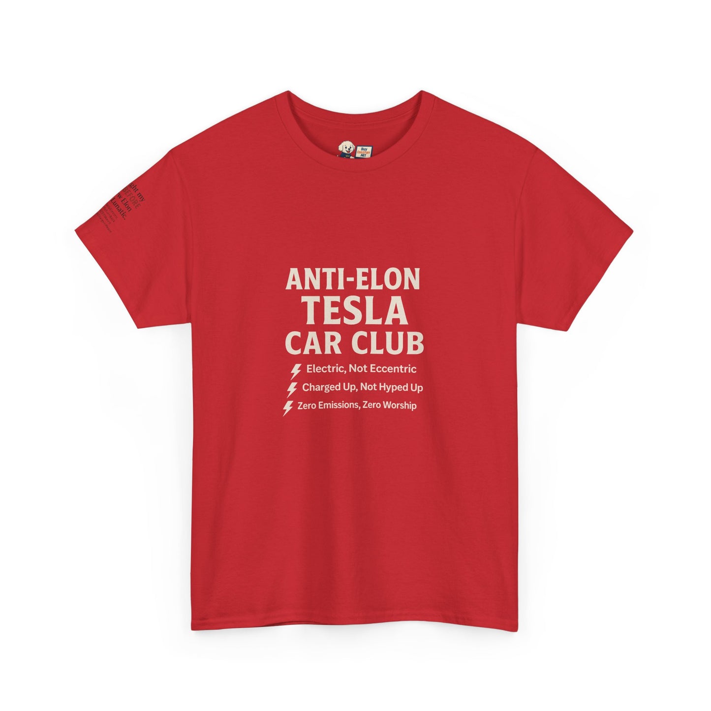Anti-Elon Tesla Car Club- Heavy Cotton Tee - Cool Casual Wear