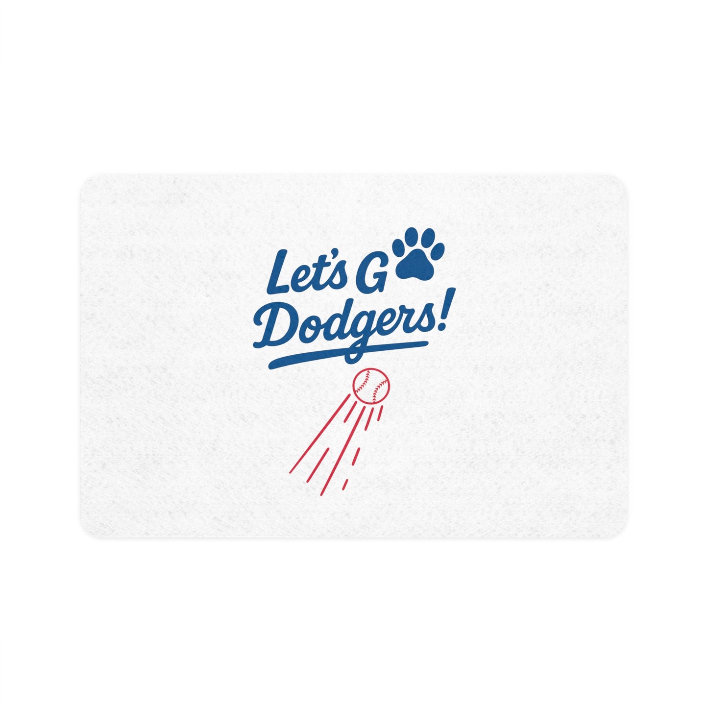 Dog Food Mat - Let's Go Dodgers! - 12x18 Pet Feeding Station - Dodgers