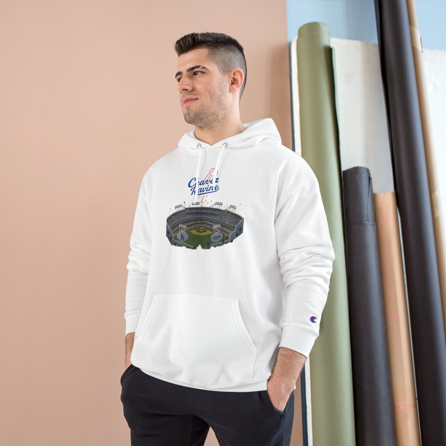 Chavez Ravine Champion Unisex Dodger Hoodie - Comfortable & Stylish for Baseball Fans