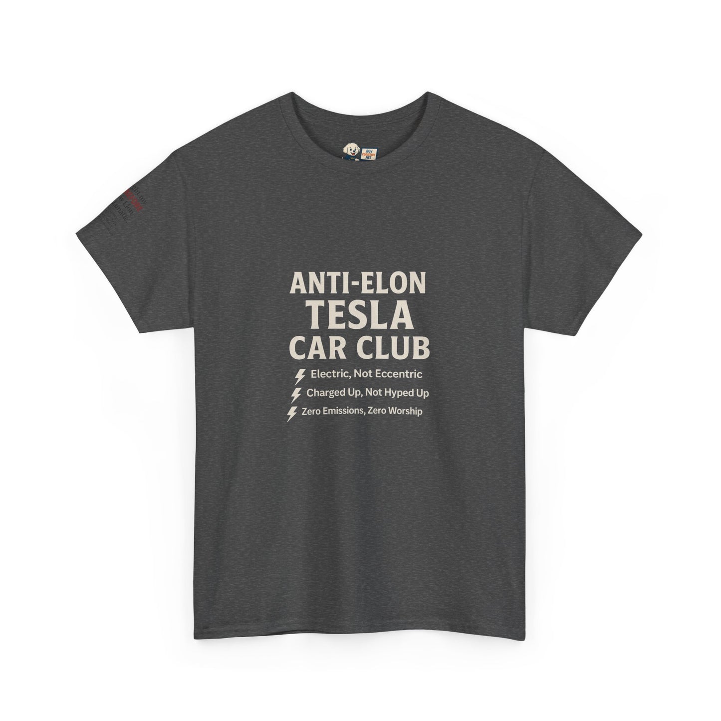 Anti-Elon Tesla Car Club- Heavy Cotton Tee - Cool Casual Wear