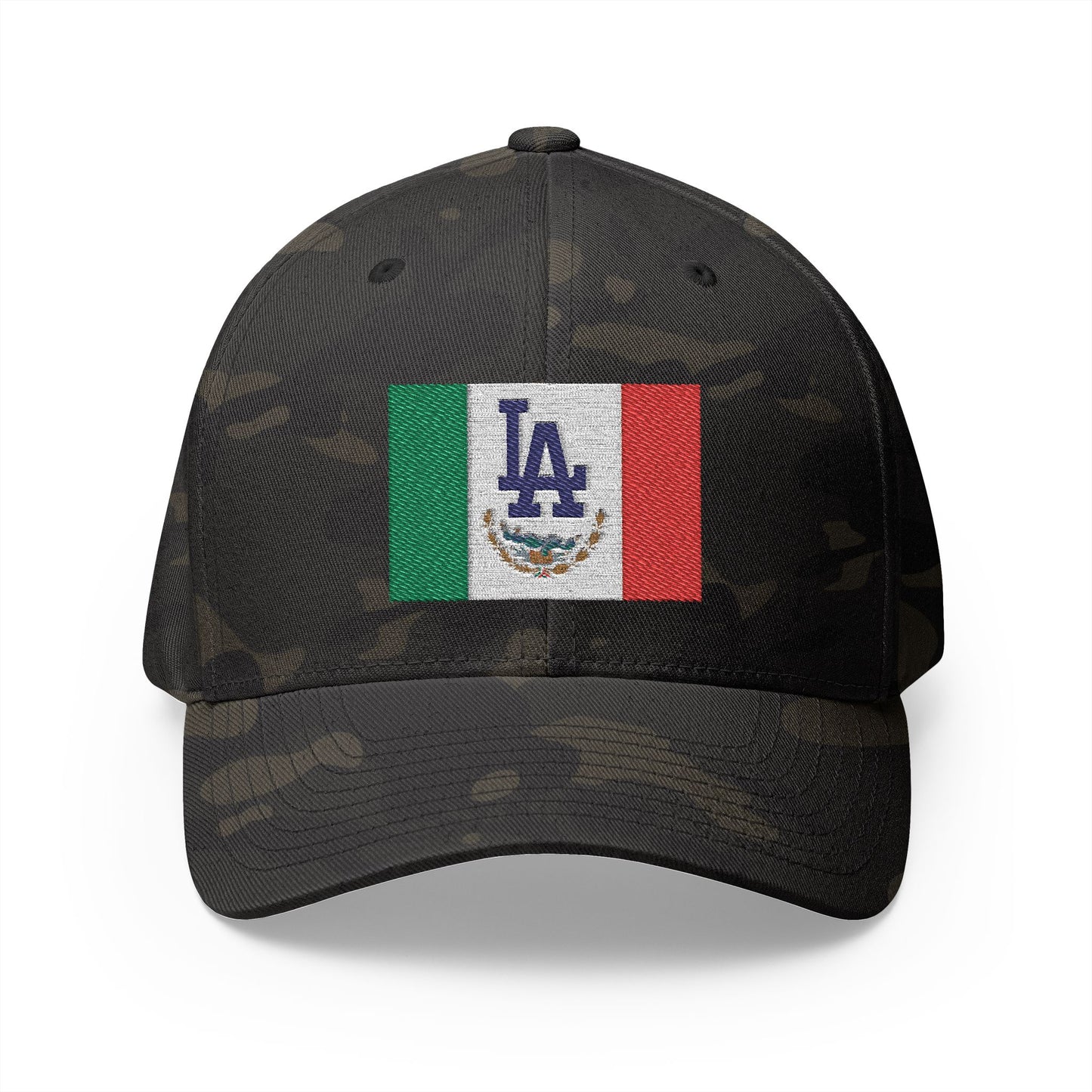Fitted Embroidered Mexican Flag with L.A. Dodgers Logo Cap - Original Design