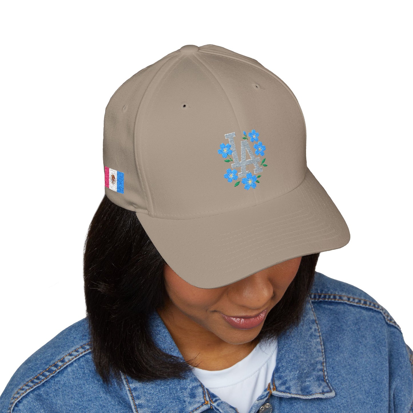 Dodger Chica Women's Floral Embroidered Baseball Cap - Perfect for Sports Fans