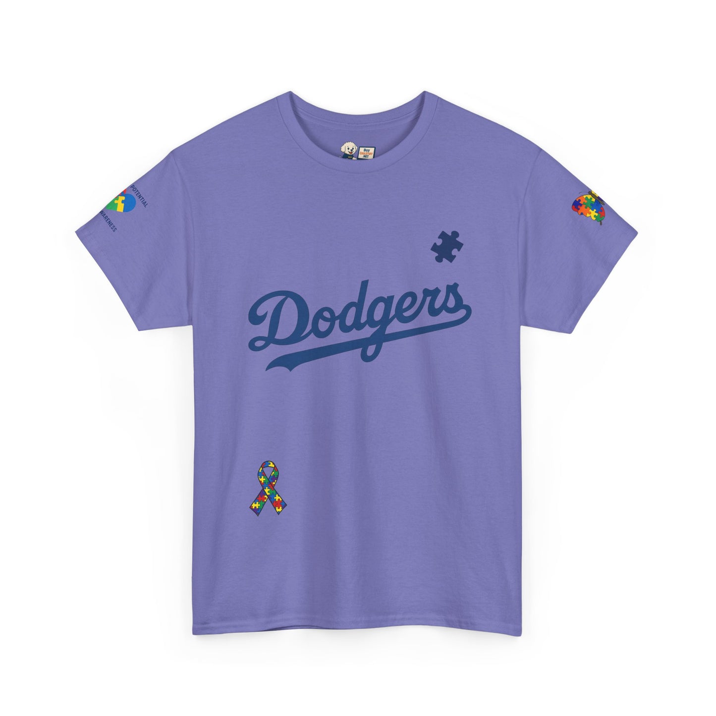 Autism Awareness - Dodgers Tee -Unisex Heavy Cotton Tee - Men & Women